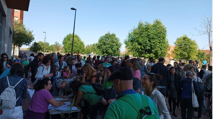 Manifestación contra la masificación de las aulas en los colegios públicos del Sector III de Getafe.