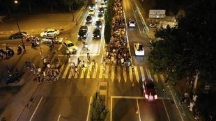 Imagen de una calle de Getafe durante la primera jornada del Mad Cool
