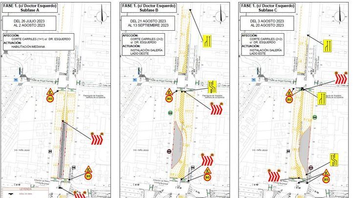 Afecciones al tráfico desde este miércoles en Doctor Esquerdo por las obras de la Línea 11