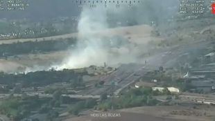 El humo de un incendio en Las Rozas afecta al tráfico de la M-50