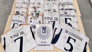 Investigados un hombre y una mujer por la venta de equipaciones falsas junto al Bernabéu
