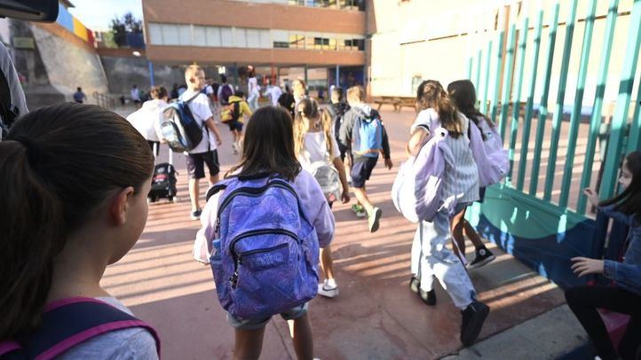Alumnos durante la vuelta al colegio en el curso pasado