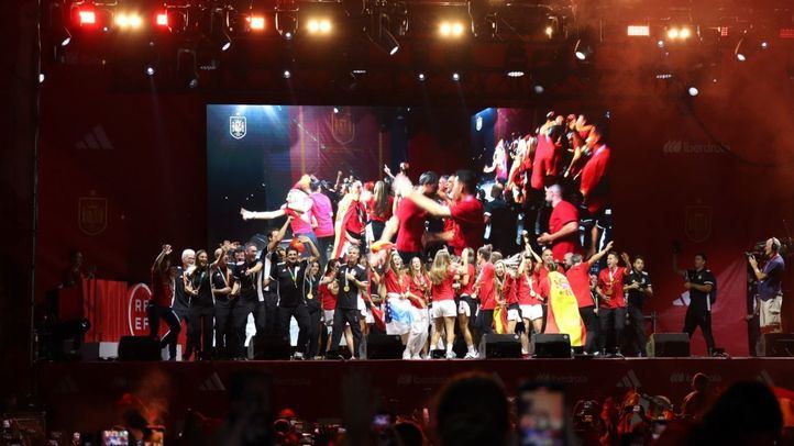 Fiesta de celebración de la victoria de la selección española en el mundial femenino de fútbol