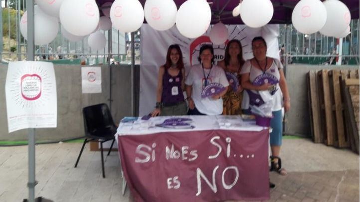 Imagen de archivo del punto violeta instalado en las fiestas de Villa de Vallecas en 2018