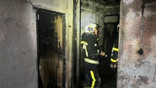 Incendio de una casa okupada en el centro de Getafe