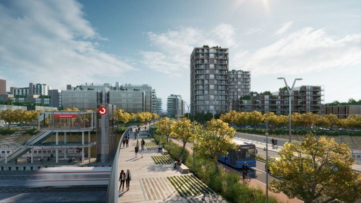 Imagen de la futura estación de Fuencarral, que albergará Cercanías y metro automatizado