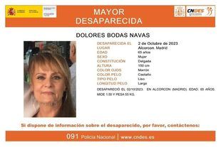Se busca a una mujer de 65 años desaparecida en Alcorcón el lunes