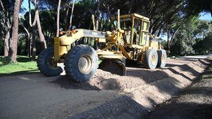 Obras de recuperación del terreno en la Casa de Campo