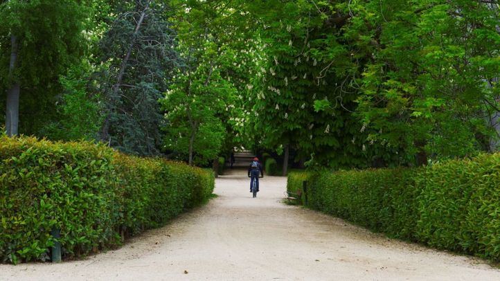 Ciclista en el Parque del Retiro