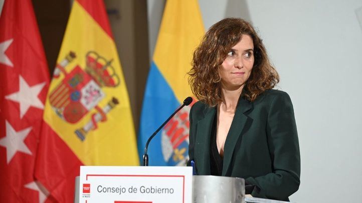 Isabel Díaz Ayuso durante una rueda de prensa de Consejo de Gobierno