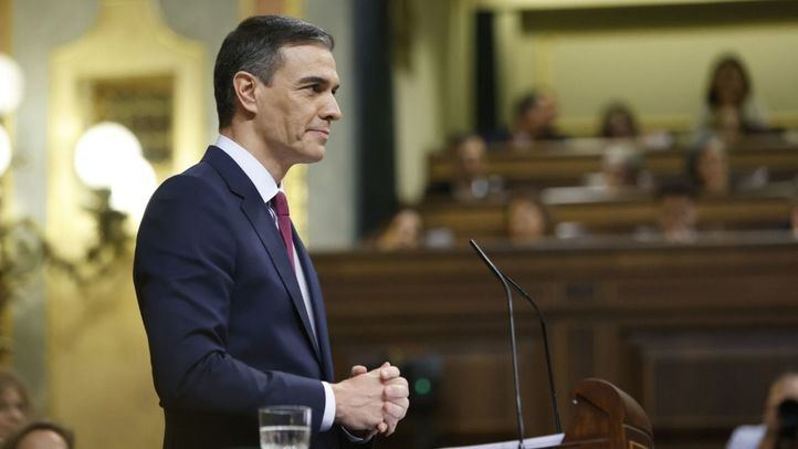 Pedro Sánchez durante la primera jornada del debate de investidura