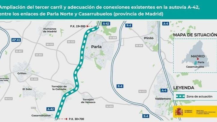 Ampliación a tres carriles en el tramo Parla Norte-Casarrubuelos de la A-42