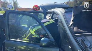 Colisión entre dos vehículos en la M-30