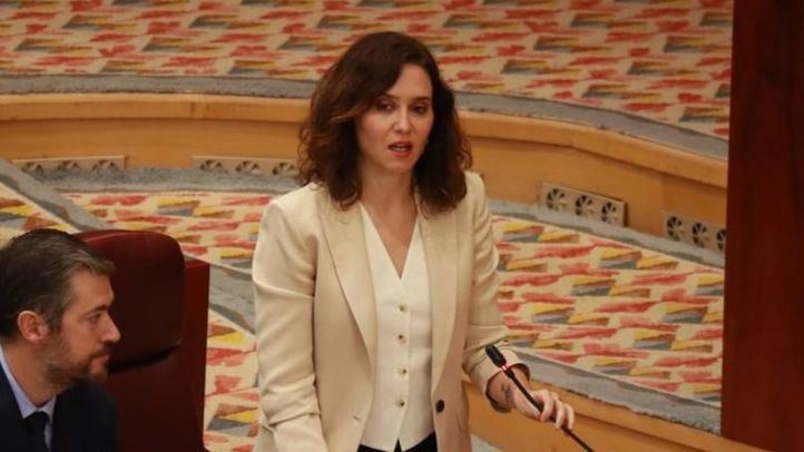 Isabel Díaz Ayuso durante un Pleno de la Asamblea de Madrid