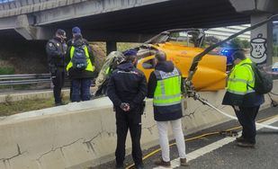 Helicóptero estrellado en la M-40