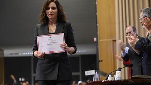 Isabel Díaz Ayuso en su nombramiento como alumna ilustre de la UCM.