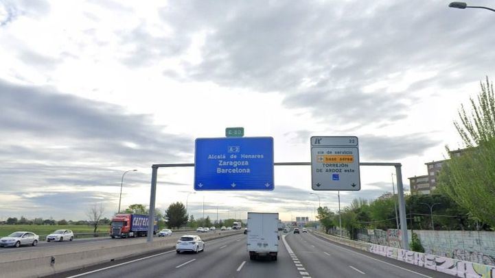 La A-2 a su paso por Torrejón de Ardoz