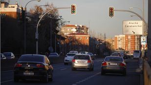 La A-5 a la altura de la Avenida de los Poblados