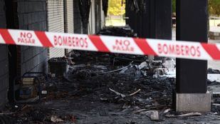 Local comercial de Alcorcón que ardió en un incendio en el que murieron intoxicados dos menores