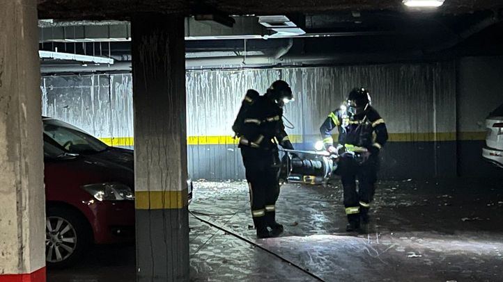 Incendio en un garaje en Aluche