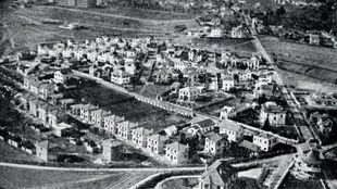 Vista aérea de la Colonia de la Unión Eléctrica Madrileña. 1931. Del libro Colonias históricas del distrito de Chamartín