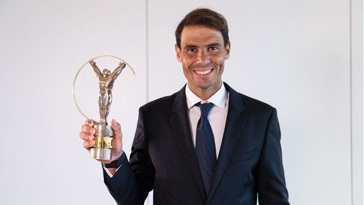 El tenista español Rafael Nadal tras ganar su cuarto Laureus