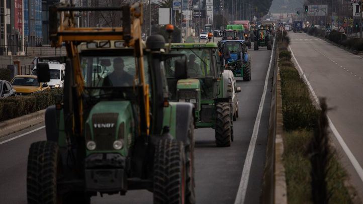Imagen de archivo del primer día de protestas de los agricultores en Arganda del Rey