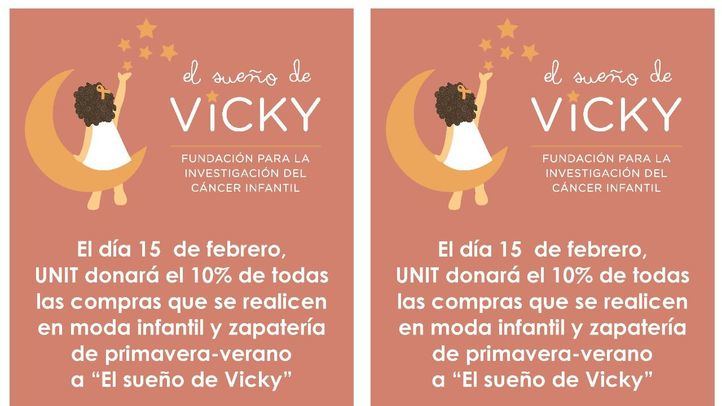 El Corte Inglés donará a la Fundación el Sueño de Vicky el 10% de todas las ventas de la marca Unit infantil hoy