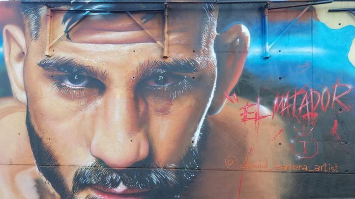 Mural de Ilia Topuria en San Sebastián de los Reyes