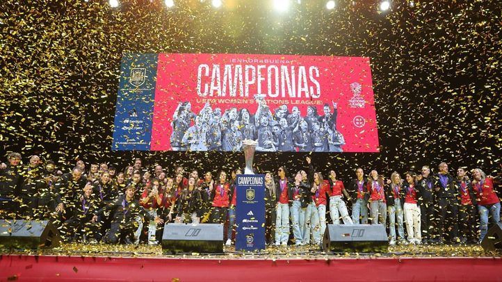 Fiesta de la selección española de fútbol en el Palacio de Vistalegre