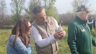 Suelta de cerceta pardilla en El Portal