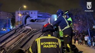 Aparatoso accidente en Villaverde.