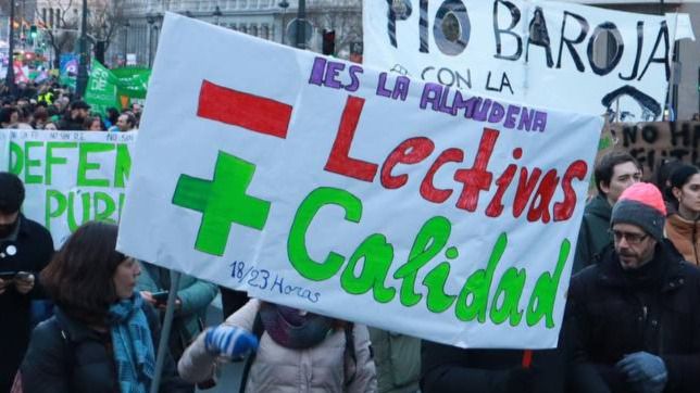 Marcha por la la reducción del horario lectivo para los docentes