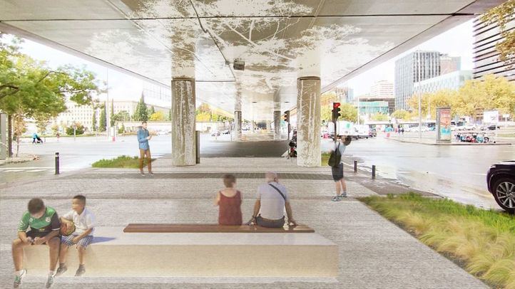 Imagen de cómo quedará la zona bajo el puente de Nuevos Ministerios en la capital