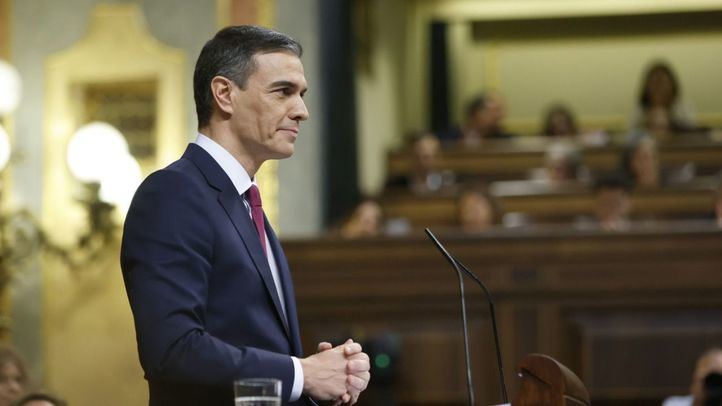 Pedro Sánchez durante la primera jornada del debate de investidura