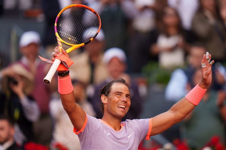 Rafa Nadal en su primer partido del Mutua Madrid Open de Tenis