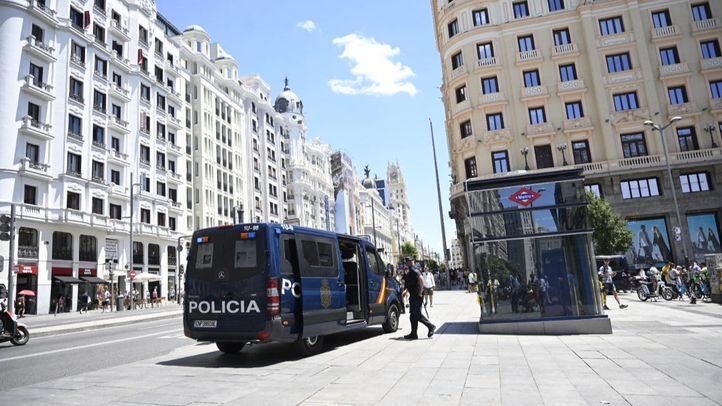 Policía Nacional en el centro de Madrid