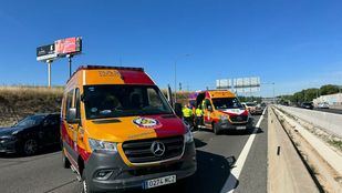 Las ambulancias en el lugar del accidente.