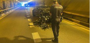 Accidente de un motorista en el túnel de María de Molina