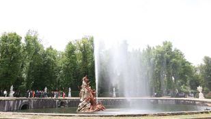 La Fuente de Andrómeda de los jardines de La Granja vuelve a funcionar tras 80 años apagada