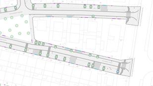 Plano detalle de alguna de las calles afectadas en la segunda fase de la remodelación colonia Primo de Rivera