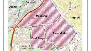 Plano zona SER en Usera