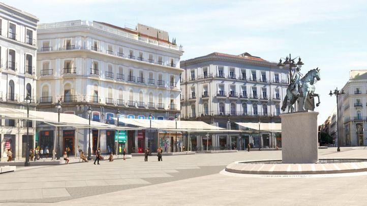 Recreación de los toldos en la Puerta del Sol