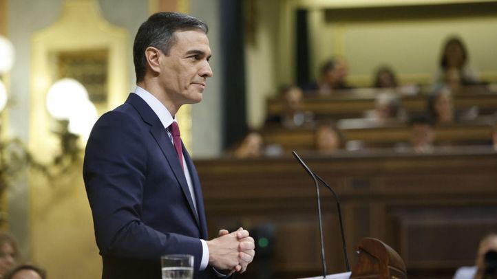 Pedro Sánchez durante la primera jornada del debate de investidura