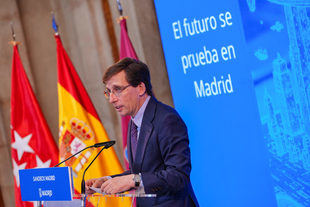 José Luis Martínez-Almeida durante la presentación de Sandbox Madrid en el Patio de Cristales de Casa de la Villa