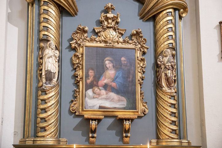 El altar actual de la Virgen de la Novena en la iglesia de San Sebastián