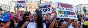 Concentración contra el "fraude electoral" en Venezuela