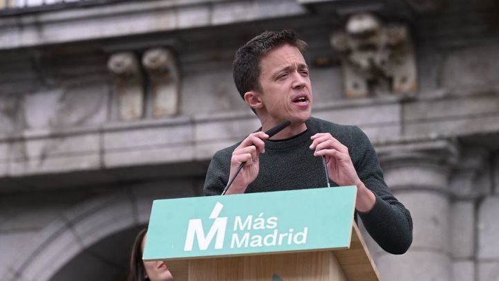 Íñigo Errejón en un acto de campaña de Más Madrid