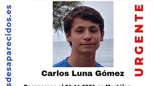 Joven de 16 años desaparecido en Móstoles