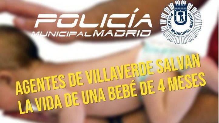 Policías salvan la vida de un bebé de cuatro meses